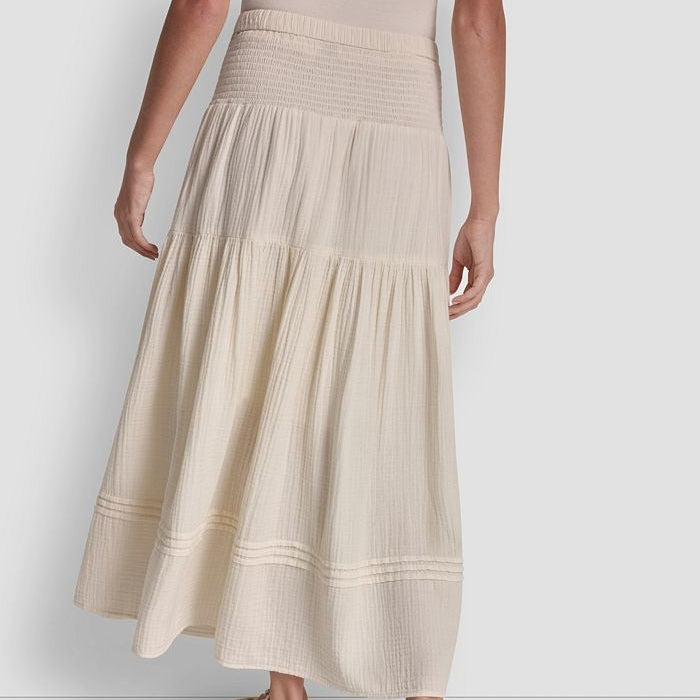 High Waisted Tiered Maxi Skirt