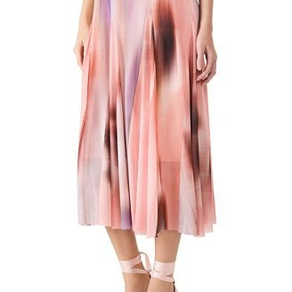 Pink Ombré Sleeveless Ruched Midi Dress