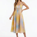 Strappy Waist Cinching Maxi Dress