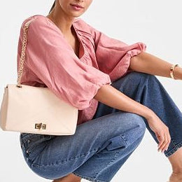 V Neck Loose Fit Top With Puff Sleeves