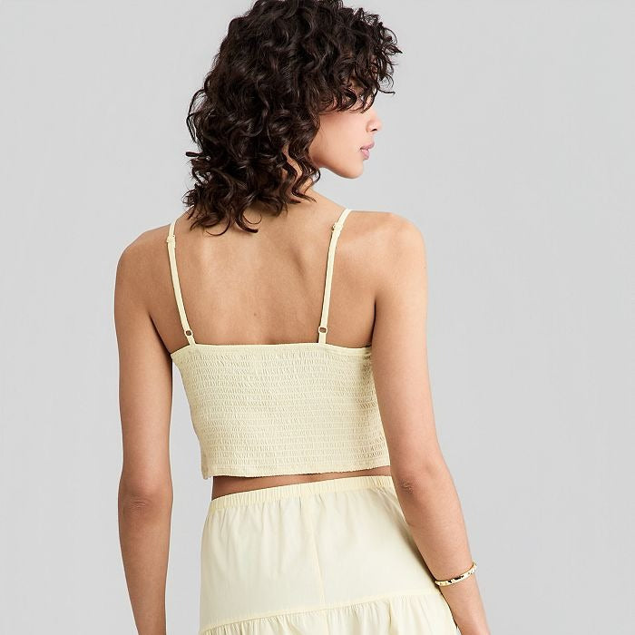 White Crocheted Lace Cropped Camisole