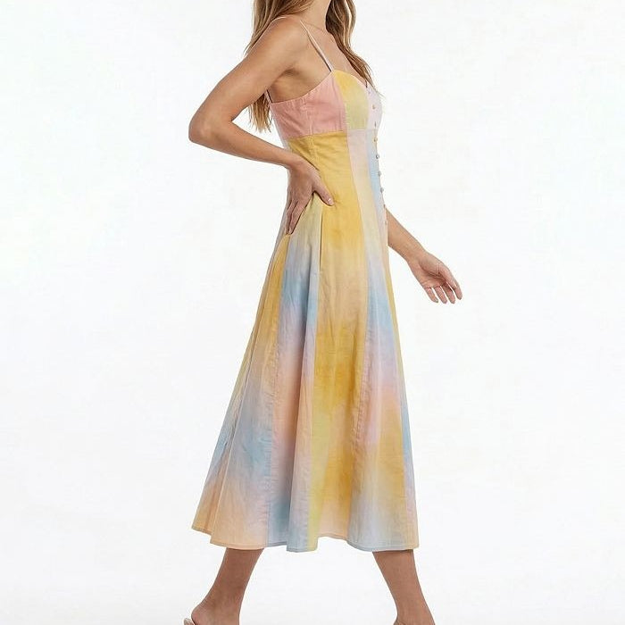 Strappy Waist Cinching Maxi Dress